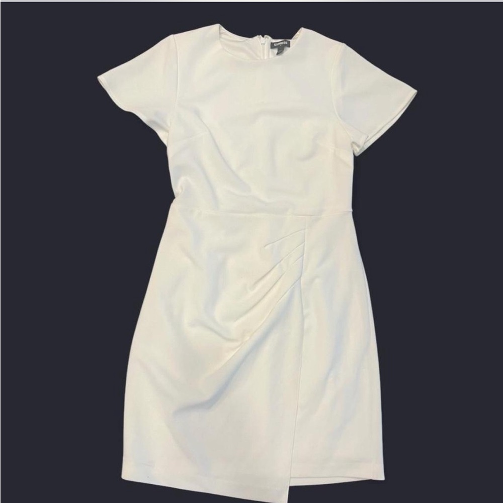 Express Chic Cream Midi Dress